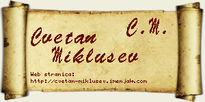 Cvetan Miklušev vizit kartica